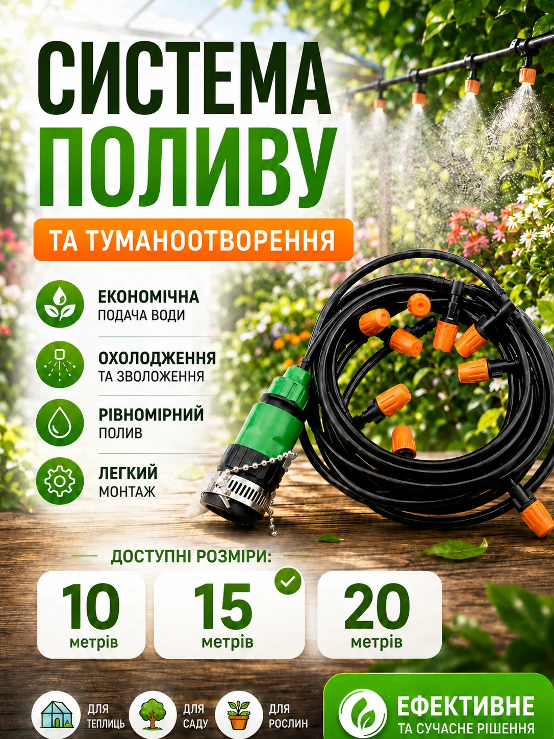Система поливу та туманоутворення
